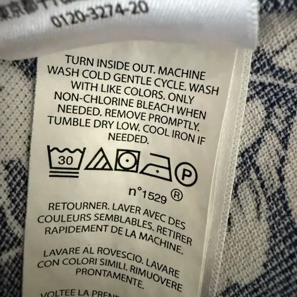 NWOT Polo Ralph Lauren Womens Floral Cotton Knit Oxford Shirt Navy White Medium - Picture 10 of 14